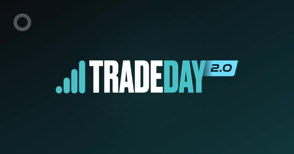 TradeDay 2.0 Logo auf dunklem Hintergrund