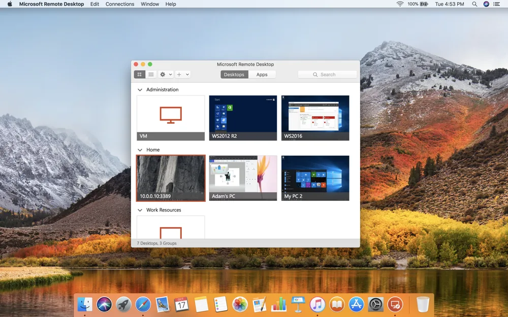 Microsoft Remote Desktop auf dem Mac